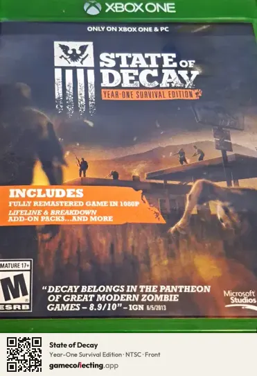 State of Decay Xbox One, NTSC box front