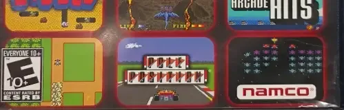 Namco Museum 50th Anniversary, the ESRB box on its front