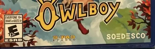Owlboy, the ESRB box on its front