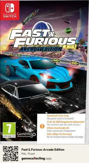 Fast & Furious: Arcade Edition Nintendo Switch, PAL box front