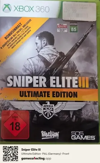 Sniper Elite III Xbox 360, Germany box front