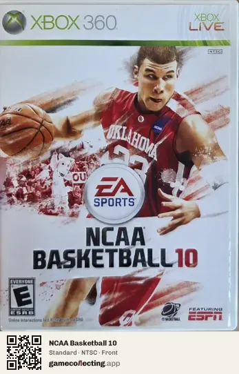 NCAA Basketball 10 Xbox 360, NTSC box front
