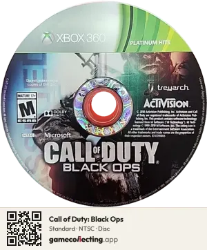 Call of Duty: Black Ops Xbox 360, NTSC disc