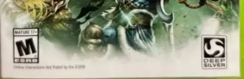 Sacred 3, the ESRB box on its front