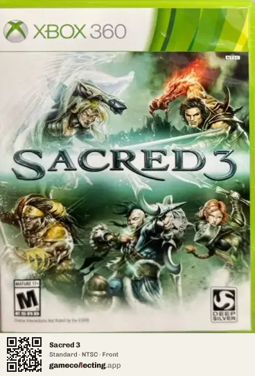 Sacred 3 Xbox 360, NTSC box front