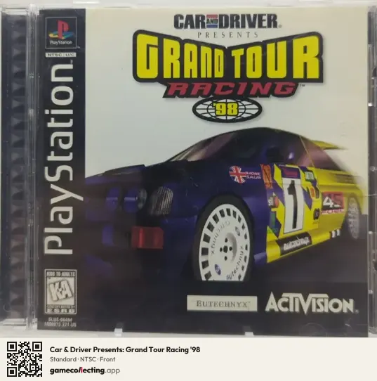 Car & Driver Presents: Grand Tour Racing '98 PlayStation, NTSC box front