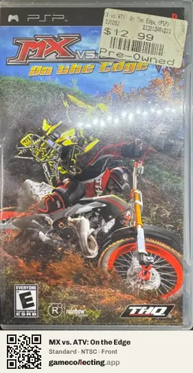 MX vs. ATV: On the Edge PlayStation Portable, NTSC box front