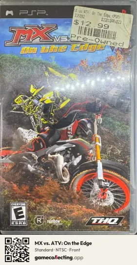 MX vs. ATV: On the Edge PlayStation Portable, NTSC box front