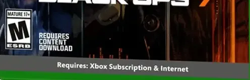 Call of Duty: Black Ops 7, the ESRB box on its front