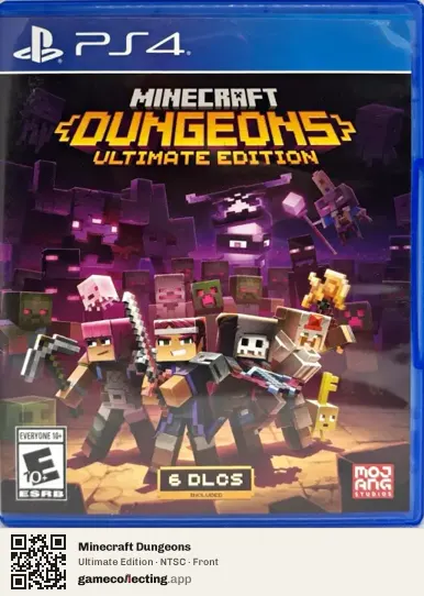 Minecraft Dungeons PlayStation 4, NTSC box front