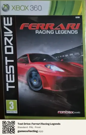 Test Drive: Ferrari Racing Legends Xbox 360, PAL box front