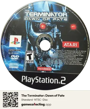 The Terminator: Dawn of Fate PlayStation 2, NTSC disc