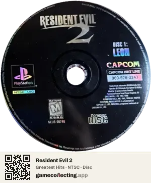 Resident Evil 2 PlayStation, NTSC disc