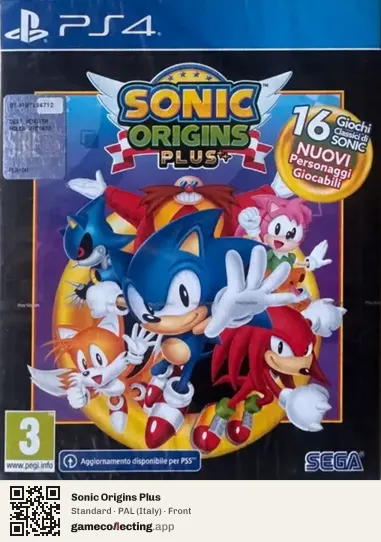 Sonic Origins Plus PlayStation 4, Italy box front