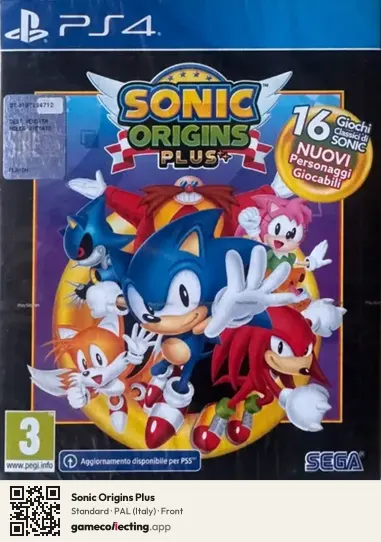 Sonic Origins Plus PlayStation 4, Italy box front