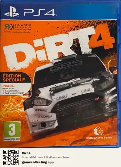 Dirt 4 PlayStation 4, France box front