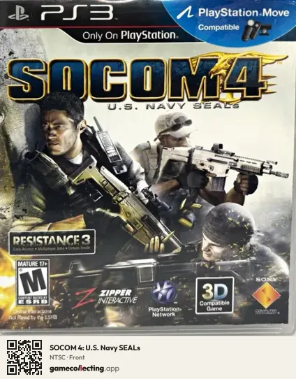SOCOM 4: U.S. Navy SEALs PlayStation 3, NTSC box front