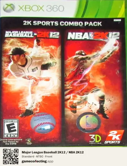 Major League Baseball 2K12 / NBA 2K12 Xbox 360, NTSC box front