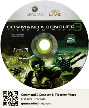 Command & Conquer 3: Tiberium Wars Xbox 360, PAL disc