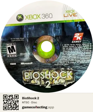 BioShock 2 Xbox 360, NTSC disc