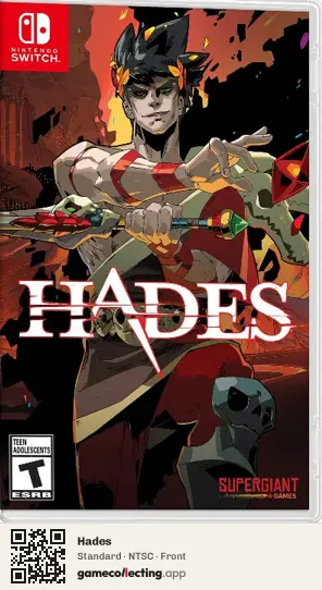 Hades Nintendo Switch, NTSC box front