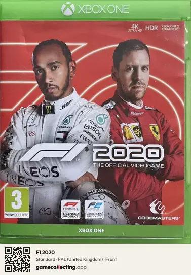 F1 2020 Xbox One, United Kingdom box front