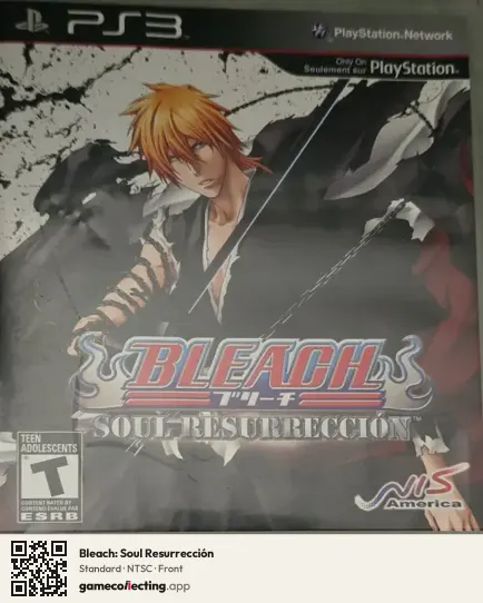 Bleach: Soul Resurrección PlayStation 3, NTSC box front