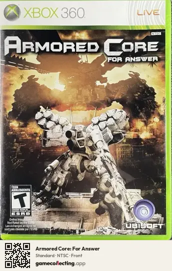 Armored Core: For Answer Xbox 360, NTSC box front