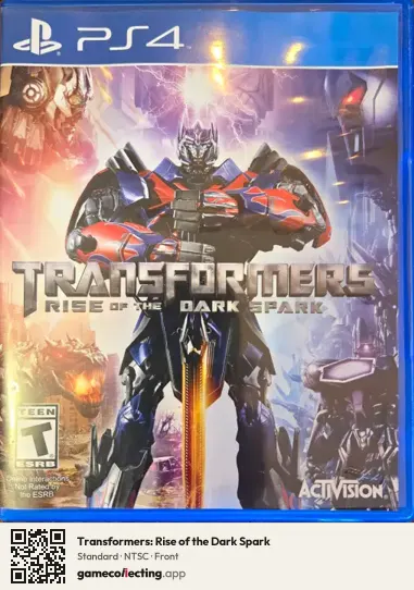 Transformers: Rise of the Dark Spark PlayStation 4, NTSC box front
