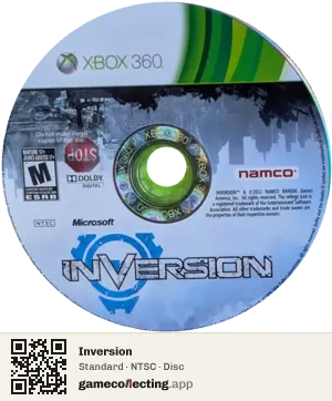 Inversion Xbox 360, NTSC disc