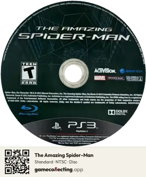 The Amazing Spider-Man PlayStation 3, NTSC disc
