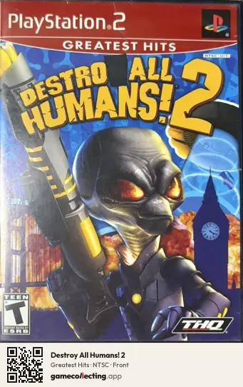 Destroy All Humans! 2 PlayStation 2, NTSC box front