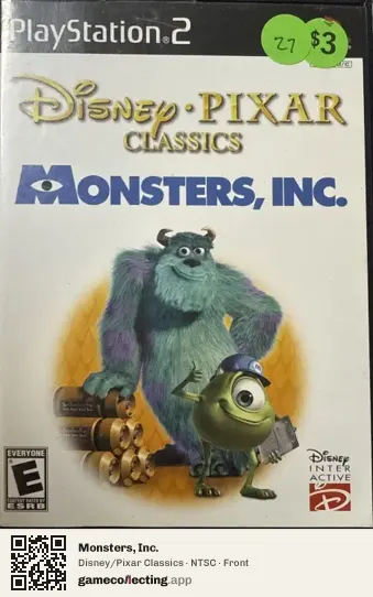 Monsters, Inc. PlayStation 2, NTSC box front