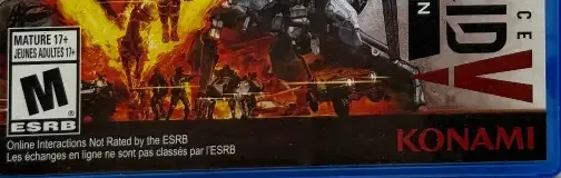 Metal Gear Solid V: The Definitive Experience, the ESRB box on its front
