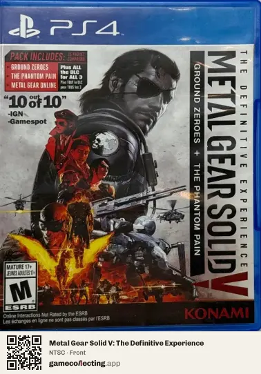 Metal Gear Solid V: The Definitive Experience PlayStation 4, NTSC box front