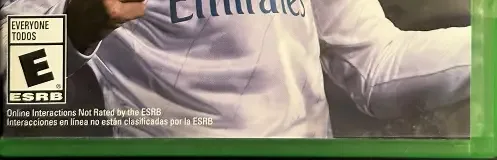 FIFA 18, the ESRB box on its front