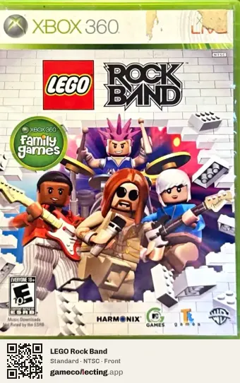 LEGO Rock Band Xbox 360, NTSC box front