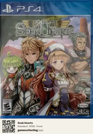 Seek Hearts PlayStation 4, NTSC box front