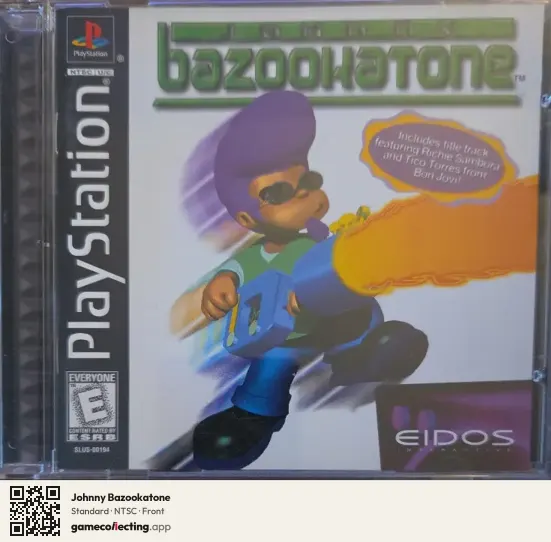 Johnny Bazookatone PlayStation, NTSC box front