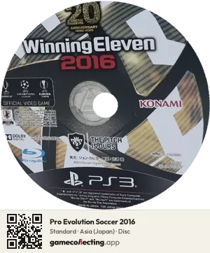 Pro Evolution Soccer 2016 PlayStation 3, Asia disc