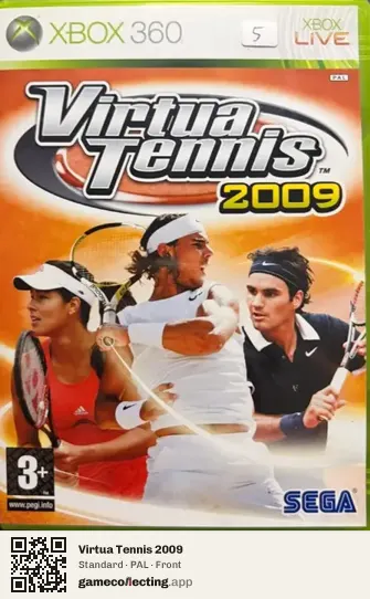Virtua Tennis 2009 Xbox 360, PAL box front