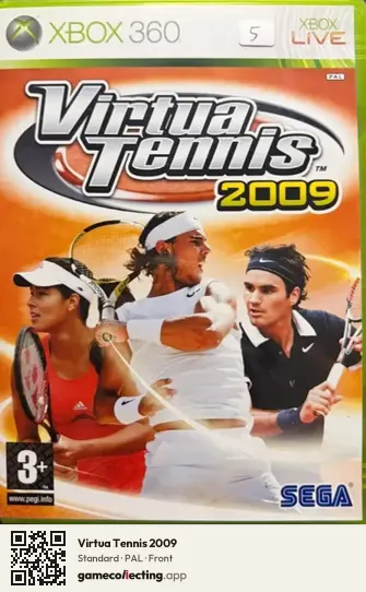 Virtua Tennis 2009 Xbox 360, PAL box front