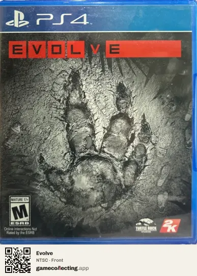 Evolve PlayStation 4, NTSC box front