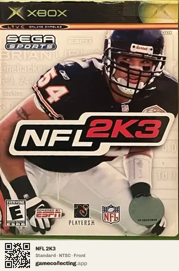 NFL 2K3 Xbox, NTSC box front