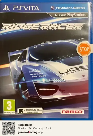 Ridge Racer PlayStation Vita, Germany box front