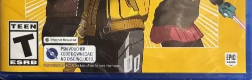 Fortnite, the ESRB box on its front