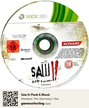 Saw II: Flesh & Blood Xbox 360, PAL disc