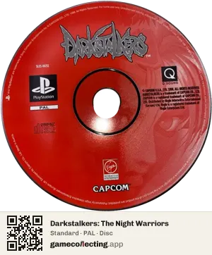 Darkstalkers: The Night Warriors PlayStation, PAL disc