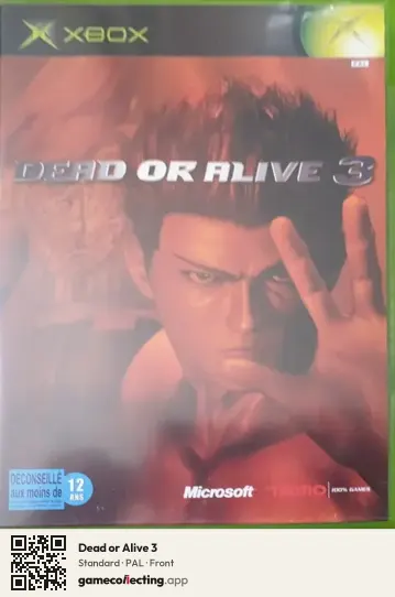 Dead or Alive 3 Xbox, PAL box front
