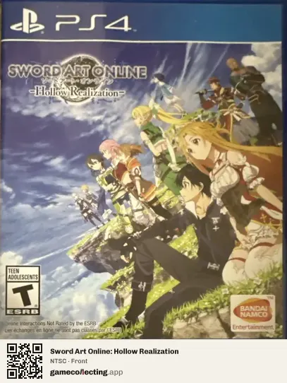 Sword Art Online: Hollow Realization PlayStation 4, NTSC box front